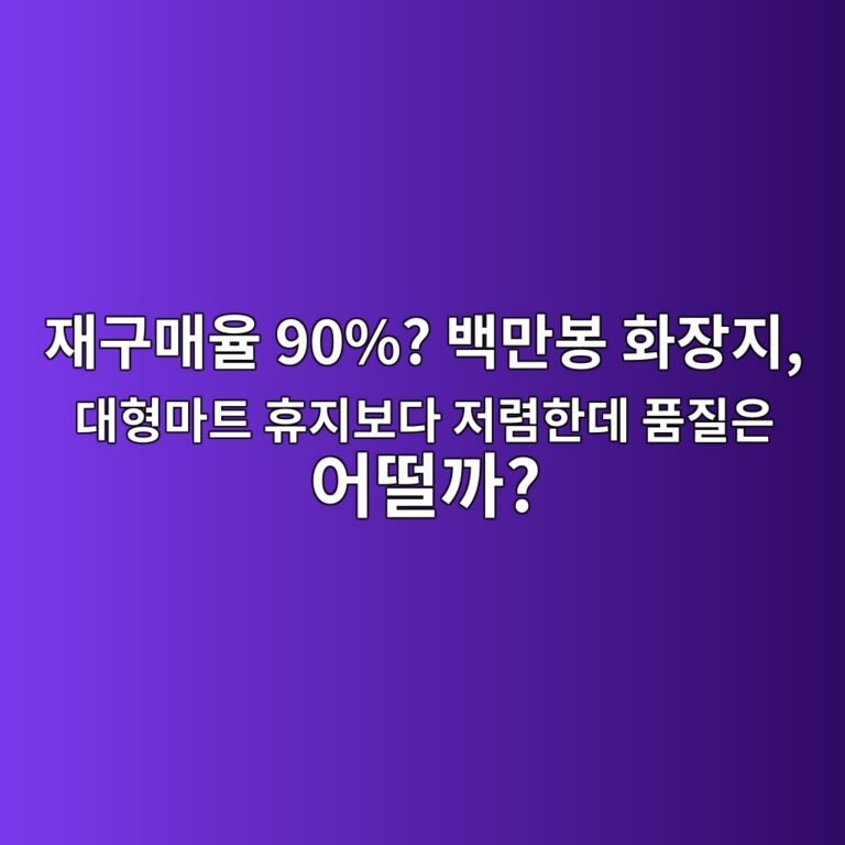 재구매율 90%? 백만봉 화장지, 대형마트 휴지보다 저렴한데 품질은 어떨까? 6 ec9eaceab5aceba7a4ec9ca8 90 ebb0b1eba78cebb489 ed9994ec9ea5eca780 eb8c80ed9895eba788ed8ab8 ed9cb4eca780ebb3b4eb8ba4 eca080eba0b4ed959c 1787671562